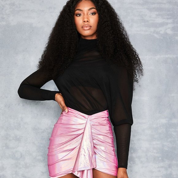 Mistress Rocks Tops - NWT Mistress Rocks Executive Black Mesh Draped Bodysuit Size XS NEW